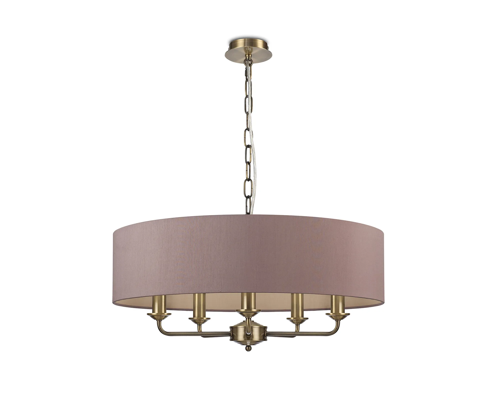 Banyan 60cm 5 Light Pendant Antique Brass, Taupe/Halo Gold DK0043  Deco Banyan AB TA